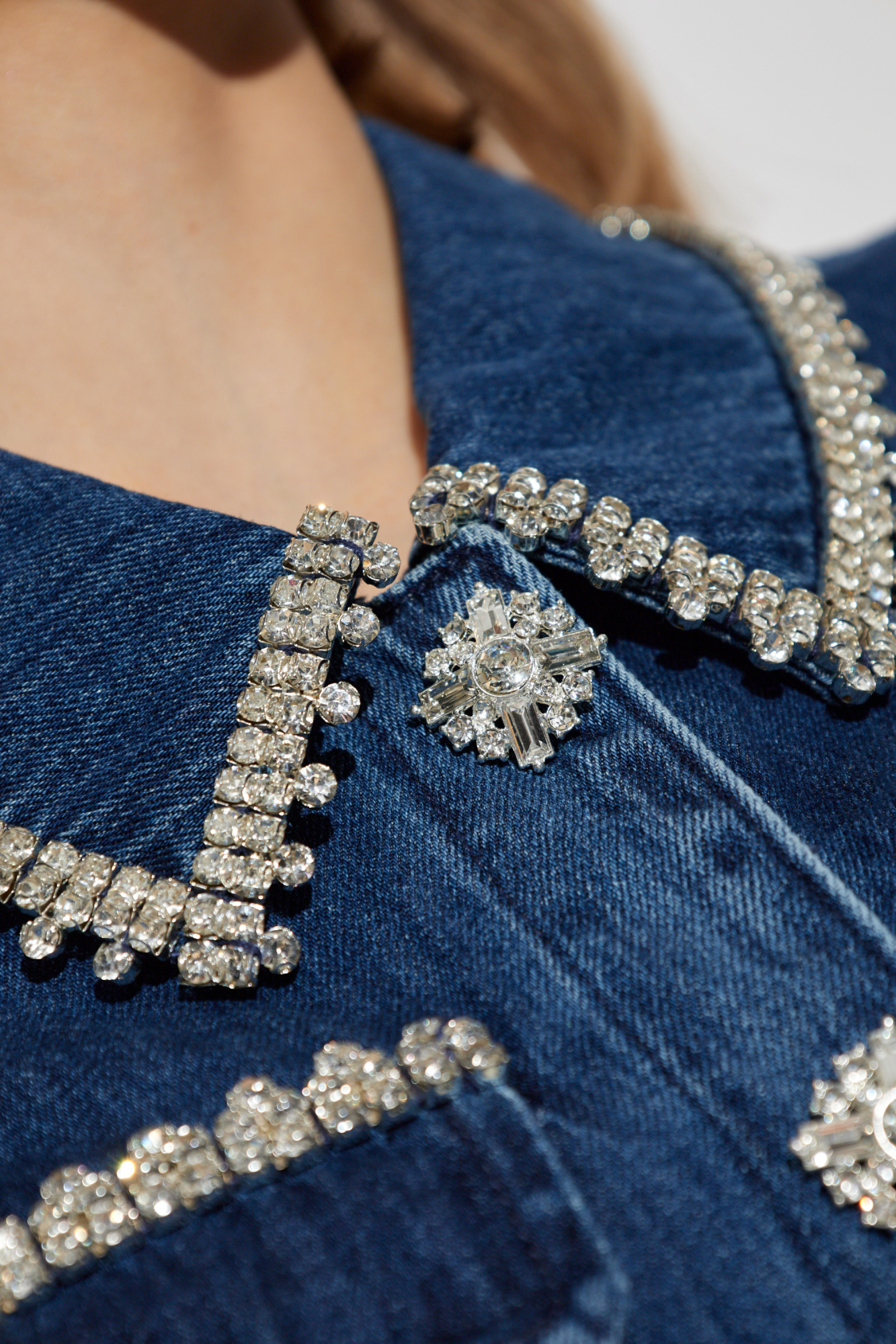 ♦SELF PORTRAIT♦クリスタルデニムミニドレス Self-Portrait Denim dress with shimmering crystals | Women's